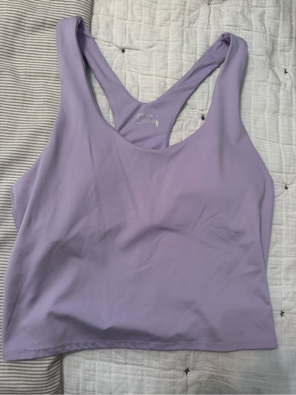 Jockey Lavender Racerback Crop Tank Top